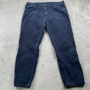 Peter Christian Pants Mens 40x30 Blue Corduroy Trousers Classic Preppy Straight